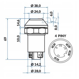 Cat Deutz Fahr kėlimo jungiklio mygtukas
