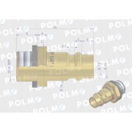 Pneumatinė greitoji jungtis p26 nw7 2 kištukas 1 4