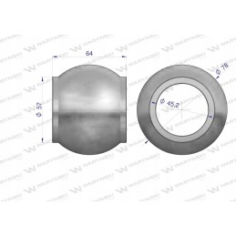 Viršutinė jungties rutulys h kategorija 4 78x45x64 Warynski
