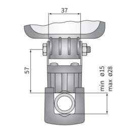 Darbinės lempos laikiklis 15 mm 28 mm vamzdžiui