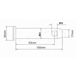 Kaištis, jungiantis priedą su apatiniu kabliu mf morg