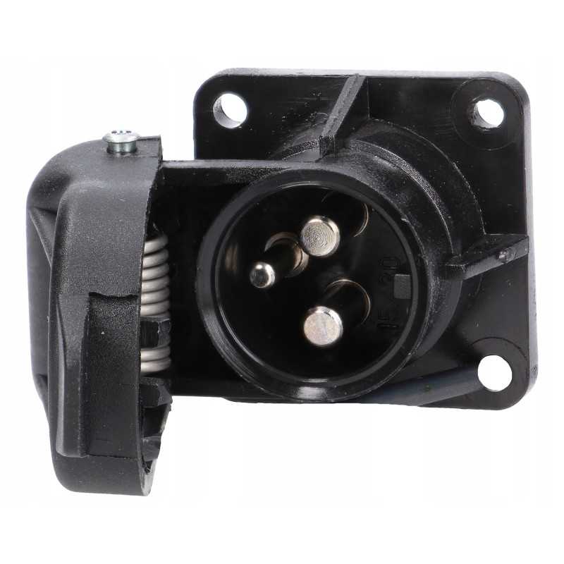 3 kontaktų vyriškas lizdas traktoriui, ekskavatoriui ir krautuvui