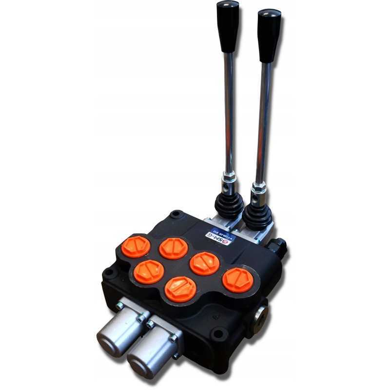 Hidraulinis skirstytuvas, 2 sekcijų, 120l, svirtis