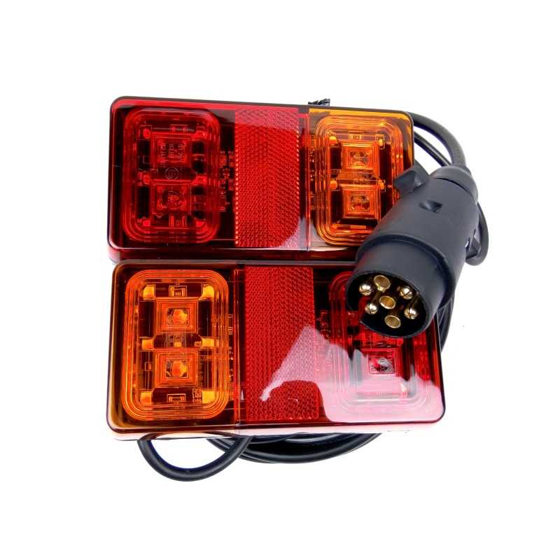 LED galinių priekabos žibintų rinkinys 7 kontaktai 7 5m