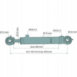 Iškirptas hidraulinis cilindras c 385 ir d dariniai