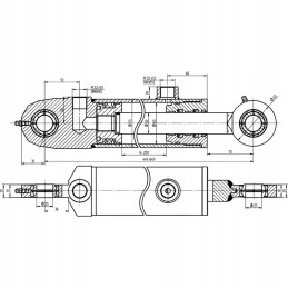 Iškirptas hidraulinis cilindras c 385 ir d dariniai