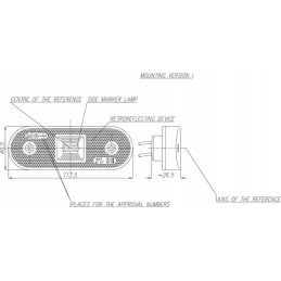 Stačiakampė LED markerinė lempa 12 24v su laidu