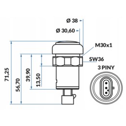Massey Ferguson Valtra kėlimo jungiklio mygtukas
