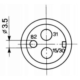 3 kontaktų vyriškas lizdas traktoriui, ekskavatoriui ir krautuvui