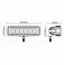 Darbinė lempa 6led flood 13w 9 24v 1350lm halogeninė