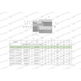 Metrinė hidraulinio diferencialo įvorė AB M12x1