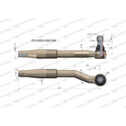 Dešinysis vairo šarnyras 415mm m22x1 5 Warynski