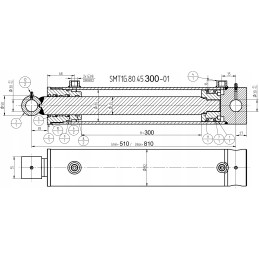 Hidraulinis cilindras smt1g 80x45 eiga 300 2 pusė 8204583