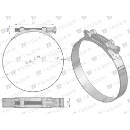 Spaustuvas gbs 74 79 clamp w2 nerūdijantis plienas