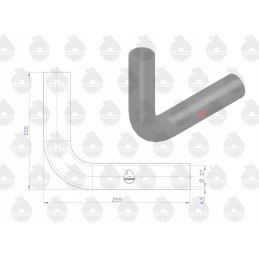 Apatinė radiatoriaus guminė žarna sustiprinta mf audiniu