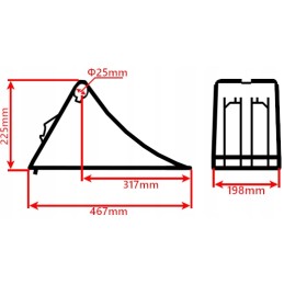 2x ratų trinkelių užraktas 201 mm e53 metalinis tvirtinimas