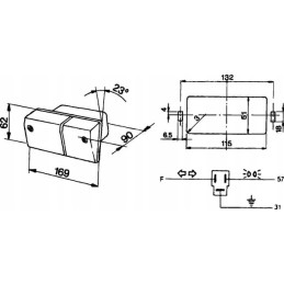 Kombinuotas posūkio ir stovėjimo žibintas, kairysis, 12v