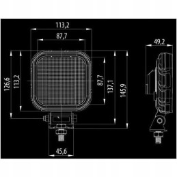 Halogeninė kvadratinė darbo lempa LED 19 5w 1600lm
