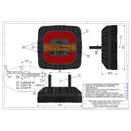 LED galinis žibintas 12 24v ip68 roca lzd2800