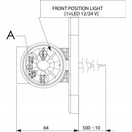 LED markerinė lempa 0 7 1 4w 12 24v balta oranžinė