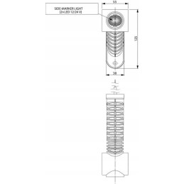 LED šoninė žymeklio lemputė dešinė 0 7 1 4w 12 24v baltas kambarys