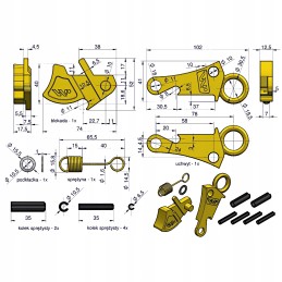 Cat 2HD Warynski kabliukų remonto rinkinys