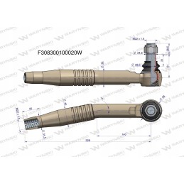 Dešinysis vairo šarnyras m22x1 5 Warynski