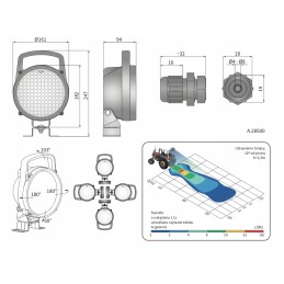Halogeninė darbo lempa 161mm Wesem Lor2 09338