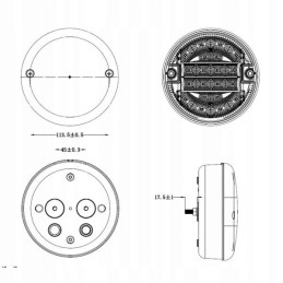 LED galinis rūko žibintas 12 24v