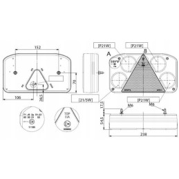 Kairysis kombinuotas galinis žibintas 12 24v la45061 gopart