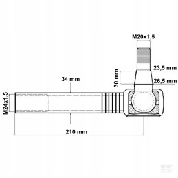 Strypo antgalis 126145a1 m24x1 5 l 205 dešinė