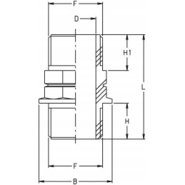 Dvigubas nipelis 1 1 4 išorinis sriegis išorinis sriegis