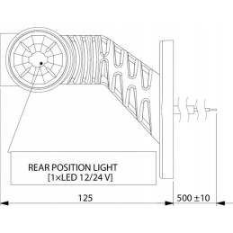 Kairės pusės gabaritinis žibintas 0 7 1 4w 12 24v balta poma