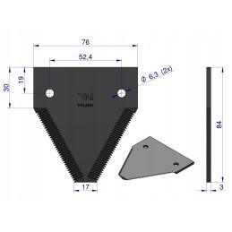 Nerūdijantis dalgio peilis New Holland Case 84429103 Warynski
