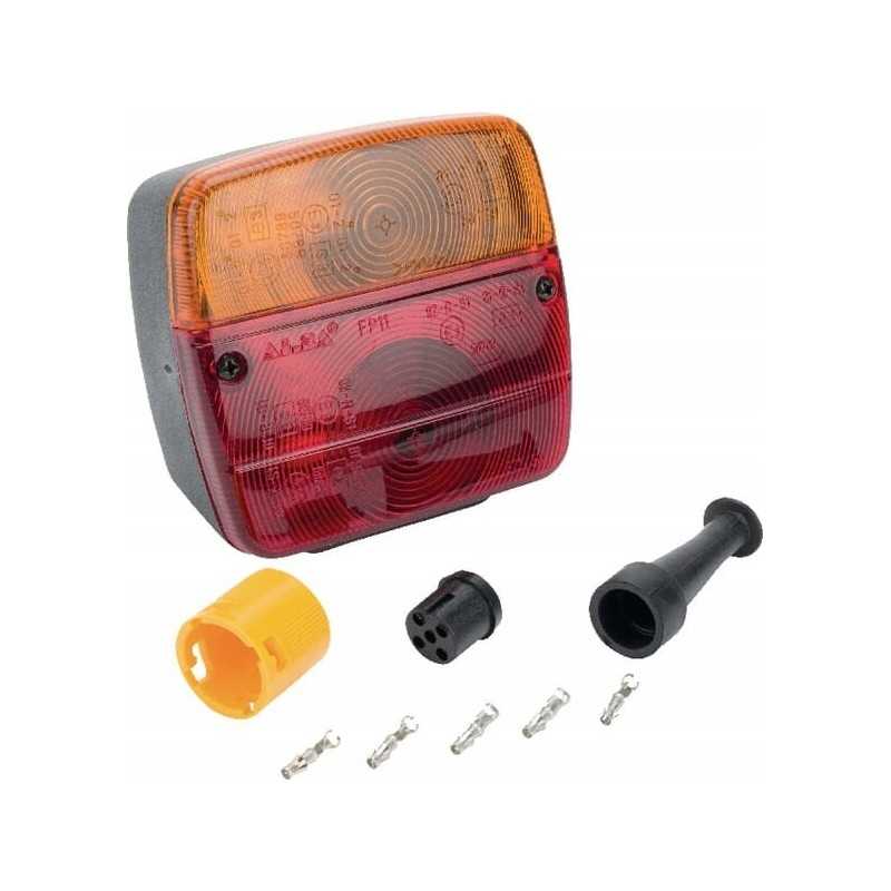 Galinė dešinė kvadratinė kombinuota lemputė 12v raudona