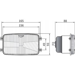 Stačiakampis halogeninis žibintas 12 24v h