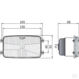 Stačiakampis halogeninis žibintas 12 24v h