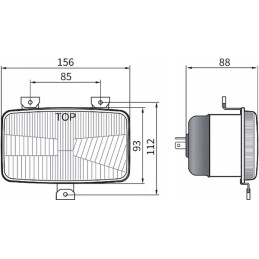 Stačiakampis halogeninis žibintas 12 24v h