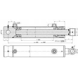 Hidraulinis cilindras smt1g 60x35 taktų 200 2 pusių