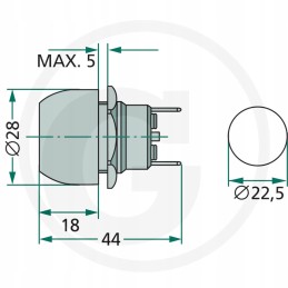 John Deere AT29073 garso signalo valdymo jungiklis