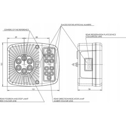 LED kvadratinis galinis žibintas 12 24v LA4002