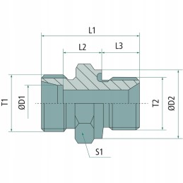 Hidraulinio sujungimo antgalis bb m16x1 5 g1 4