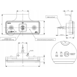 LED markerinė lempa 0 4 0 7w stačiakampė 12 24v balta