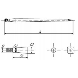 Krautuvas tiesus profilis, dvigubas t 36x810 mm