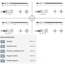 Krautuvas tiesus profilis, dvigubas t 36x810 mm