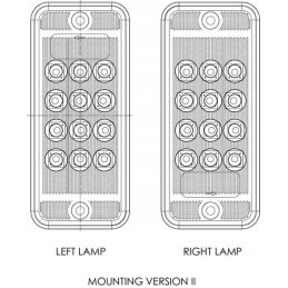 Stačiakampis LED galinis žibintas 12 24v LA400