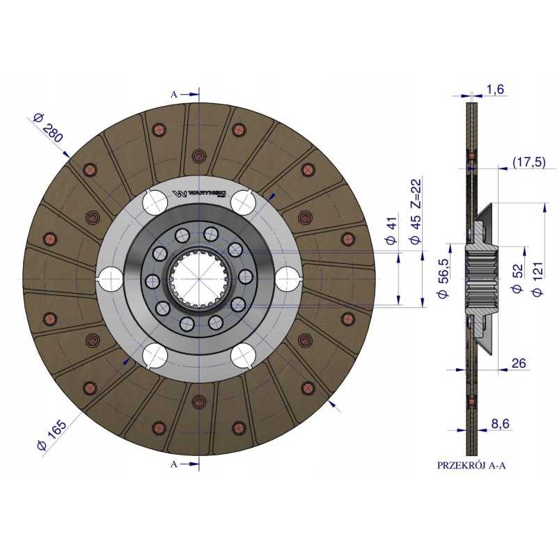 Sankabos disko korpusas fi 280 warynski 3058404r93w