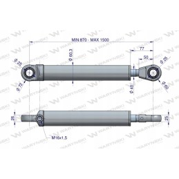 Pakrovimo pavara 330 c360 prailginimas 63 cm Warynski