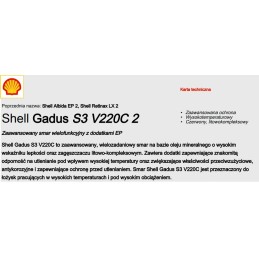 Shell gadus s3 v220c guolių tepalas 2 0 4kg 12 vnt