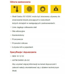 Shell gadus s3 v220c guolių tepalas 2 0 4kg 12 vnt